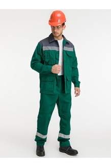 Костюм мужской летний куртка/брюки, зелено-серый